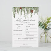 Rustique hiver Baby prédictions carte conseil (Debout devant)