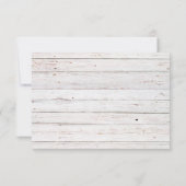 Rustique hiver blanchi au bois Mariage RSVP (Dos)