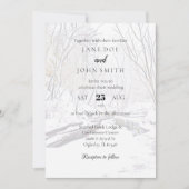 Rustique hiver canyon neige Faire-part de mariage (Devant)