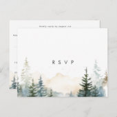 rustique hiver forêt mariage rsvp carte postale (Devant / Derrière)