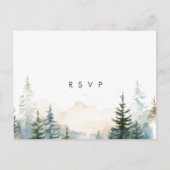 rustique hiver forêt mariage rsvp carte postale (Devant)