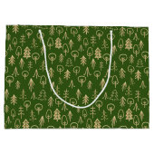 Rustique Hiver Gold Patterson Vert Grand Sac Cadea (Dos)