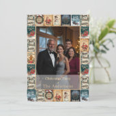 Rustique hiver Noël Photo Party Invitation (Debout devant)