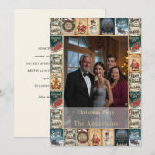 Rustique hiver Noël Photo Party Invitation (Devant / Derrière)