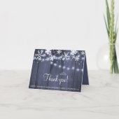 Rustique hiver photo grange bois mariage merci (Devant)