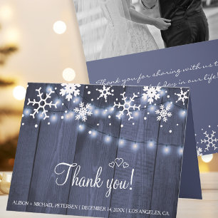 Rustique hiver photo grange bois mariage merci