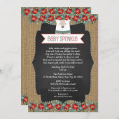 Rustique hiver Polar Ours Bébé Sprinkle invitation (Devant / Derrière)