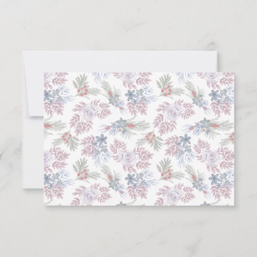 Rustique hiver verdure aquarelle Mariage RSVP (Dos)