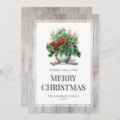 Rustique Holly Berries Bonbons Joyeux Noël Carte (Devant / Derrière)