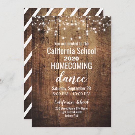 Rustique Homecoming Dance Invitation (Devant / Derrière)