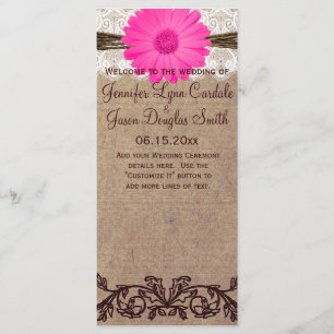 Rustique Hot rose Gerber Daisy Programme de mariag