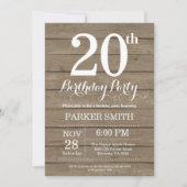 Rustique Invitation du 20e anniversaire (Devant)