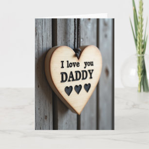 Rustique Je t'aime Papa Carte de cœur