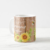 Rustique joyeuse retraite tournesol floral Mug (Devant gauche)