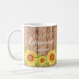 Rustique joyeuse retraite tournesol floral Mug