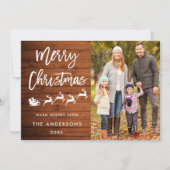 Rustique Joyeux Carte photo de famille de Noël (Devant)