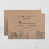 Rustique kraft Automne pins hiver arbres rsvp mari (Devant / Derrière)