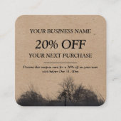 Rustique kraft Carte de réduction d'hiver d'automn (Devant)