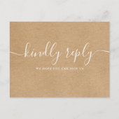 Rustique Kraft Demande de chanson RSVP Carte posta (Devant)
