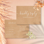 Rustique Kraft Demande de chanson RSVP Carte posta