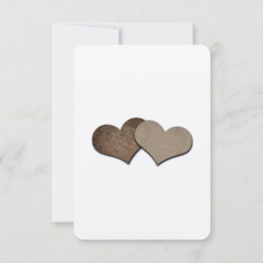 Rustique Kraft Deux Coeurs Mason Jar Mariage RSVP (Dos)