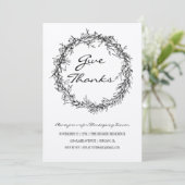 Rustique Kraft Donnez Merci Carte Dîner Thanksgivi (Debout devant)