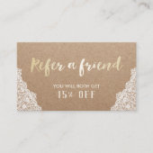 Rustique Kraft Gold Script White Lace Référence (Devant)