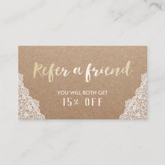 Rustique Kraft Gold Script White Lace Référence (Devant)