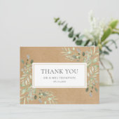 Rustique Kraft Merci Feuille vert (Debout devant)