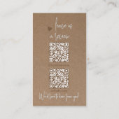 Rustique Kraft papier QR Code Carte de visite (Dos)