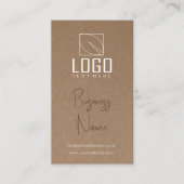 Rustique Kraft papier QR Code Carte de visite (Devant)