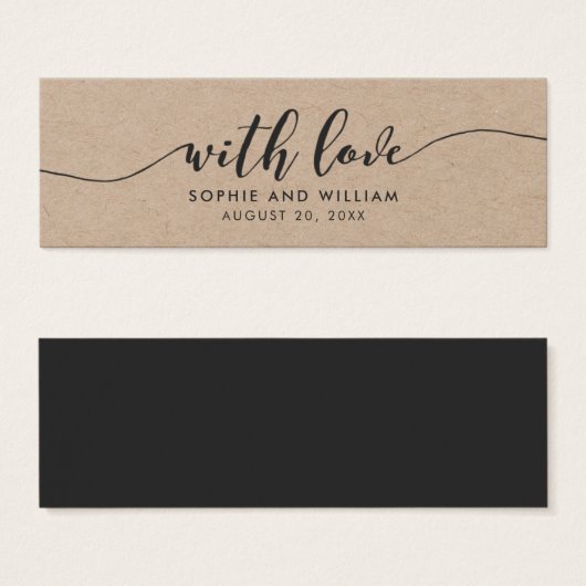 Rustique Kraft Relax Script Mariage Avec Amour (Devant & derrière)
