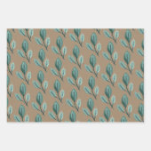 Rustique Kraft Turquoise Bleu Vert Feuille d'hiver (Devant 2)