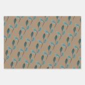 Rustique Kraft Turquoise Bleu Vert Feuille d'hiver (Devant)