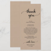 Rustique Lieu Cadre Dîner Carte de remerciements (Devant / Derrière)