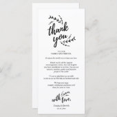 Rustique Lieu Cadre Dîner Carte de remerciements (Devant / Derrière)