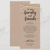 Rustique Lieu Cadre Dîner Carte de remerciements (Devant / Derrière)