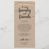 Rustique Lieu Cadre Dîner Carte de remerciements (Devant)