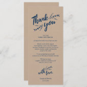 Rustique Lieu Cadre Dîner Carte de remerciements (Devant / Derrière)