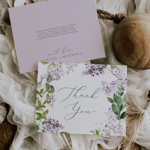 Rustique Lilac Carte de remerciements