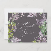 Rustique Lilac | Carte de remerciements gris (Devant)