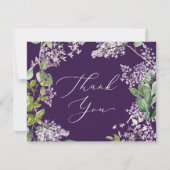 Rustique Lilac | Carte de remerciements pourpre (Devant)