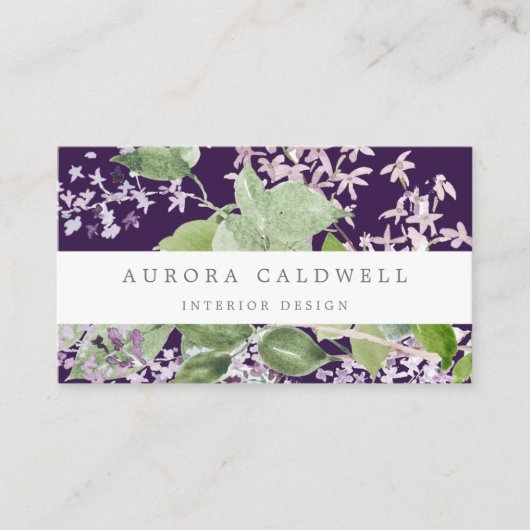 Rustique Lilac | Carte de visite violet (Devant)