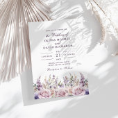 Rustique Lilac et Mauve Floral Faire-part de maria