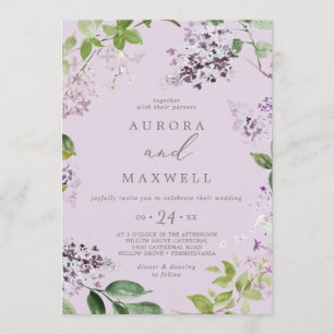Rustique Lilac Faire-part de mariage Décontracté