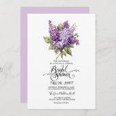Rustique Lilac | Invitation de douche nuptiale (Devant / Derrière)