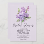 Rustique Lilac | Invitation Lavender Bridal Shower (Devant / Derrière)