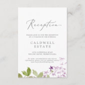 Rustique Lilac Mariage Réception Insertion Carte (Devant)