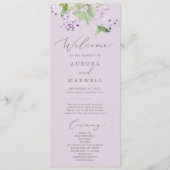 Rustique Lilac | Programme de mariage de lavande (Devant)