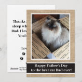 Rustique Linen Carte photo Bonne Fête des pères du (Devant / Derrière)